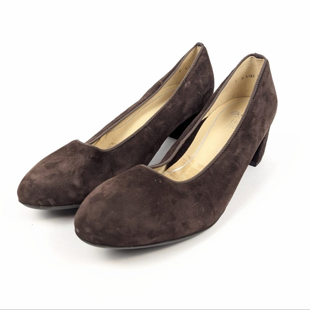 Ara Brown Suede Leather Kendall Heeled Pump Size 7 - Picture 2 of 10